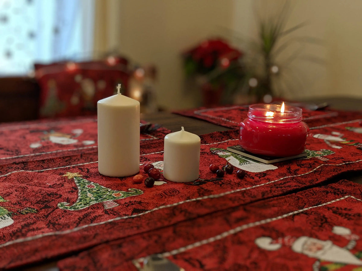 LuxeHome by Tache: Vintage Holiday Woven Tapestry Table Runner - 13x54 in.