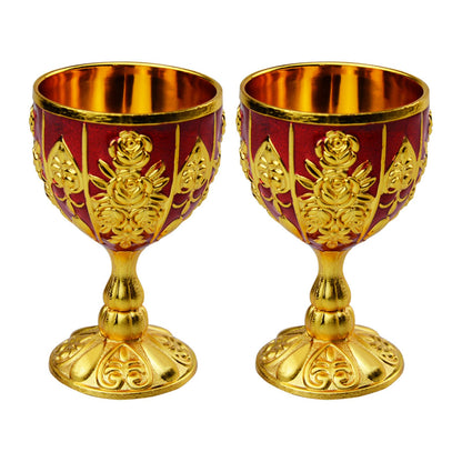 Vintage Medieval Chalice Goblet | 30ml Gold Brass Wine Cup