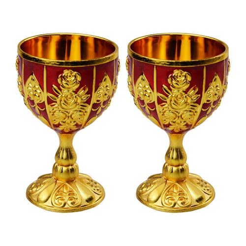 Vintage Medieval Chalice Goblet | 30ml Gold Brass Wine Cup