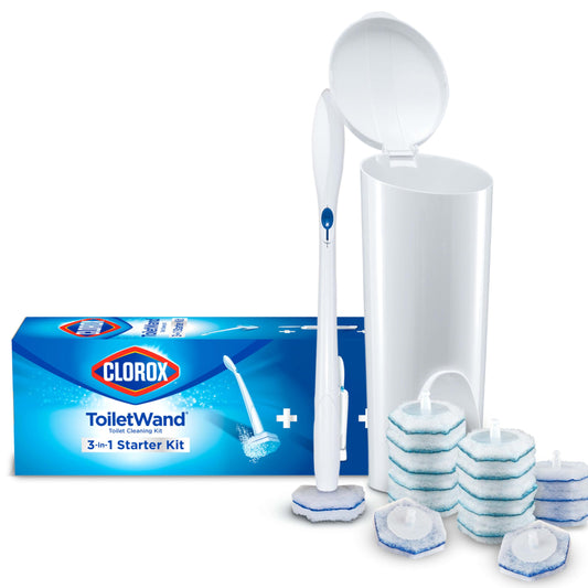 Clorox ToiletWand Toilet Cleaning System ToiletWand Storage Caddy & 16 Refills (Pack May Vary)