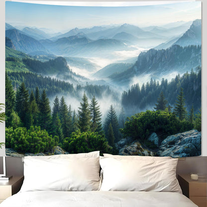 Mountain Pine Forest Tapestry | Large Nature Wall Art