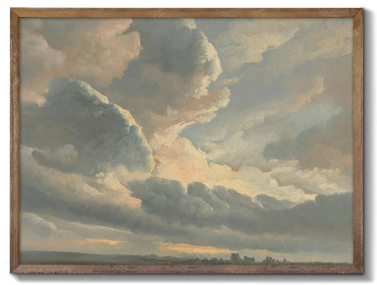 XOCUUI Unframed Canvas Wall Art Vintage Decor Room Decor Classical Oil Painting Canvas Prints Study Of Clouds With A Sunset Near Rome Vintage Landscape Wall Art Home Decor 8"X10"