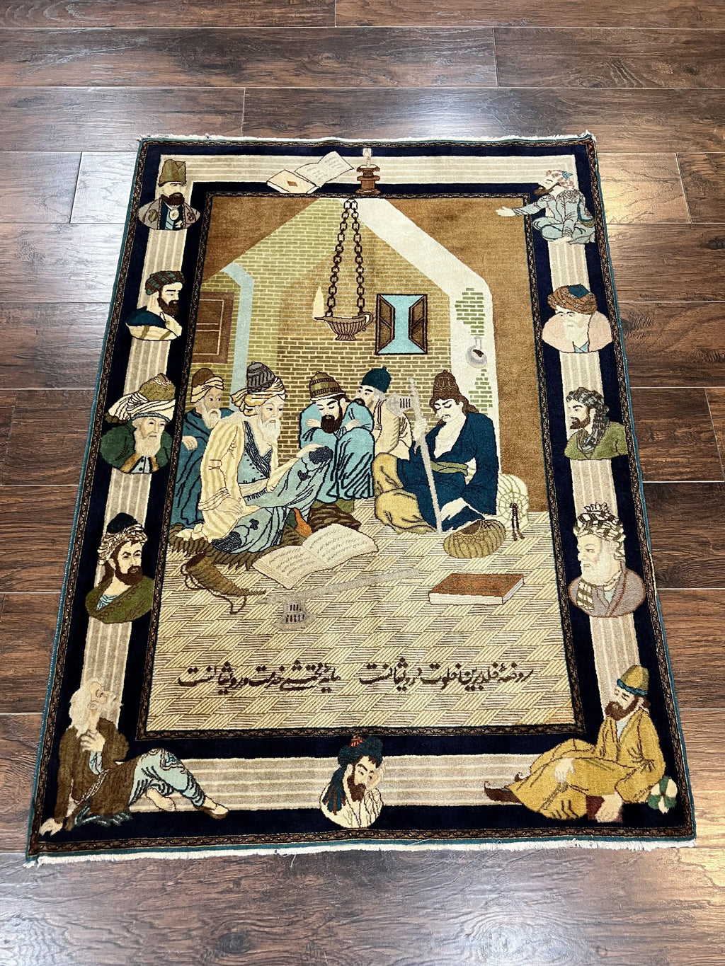 LuxeHome by Jewel Rugs: Persian Tabriz Pictorial Wool Rug - 60 Raj 475 KPSI - 3'4" x 4'7"