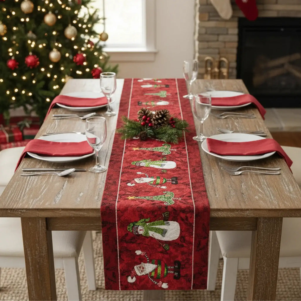 LuxeHome by Tache: Vintage Holiday Woven Tapestry Table Runner - 13x54 in.