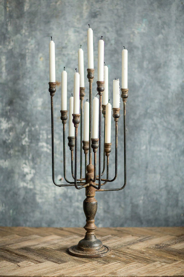 Black 13-Candle Iron Candelabra