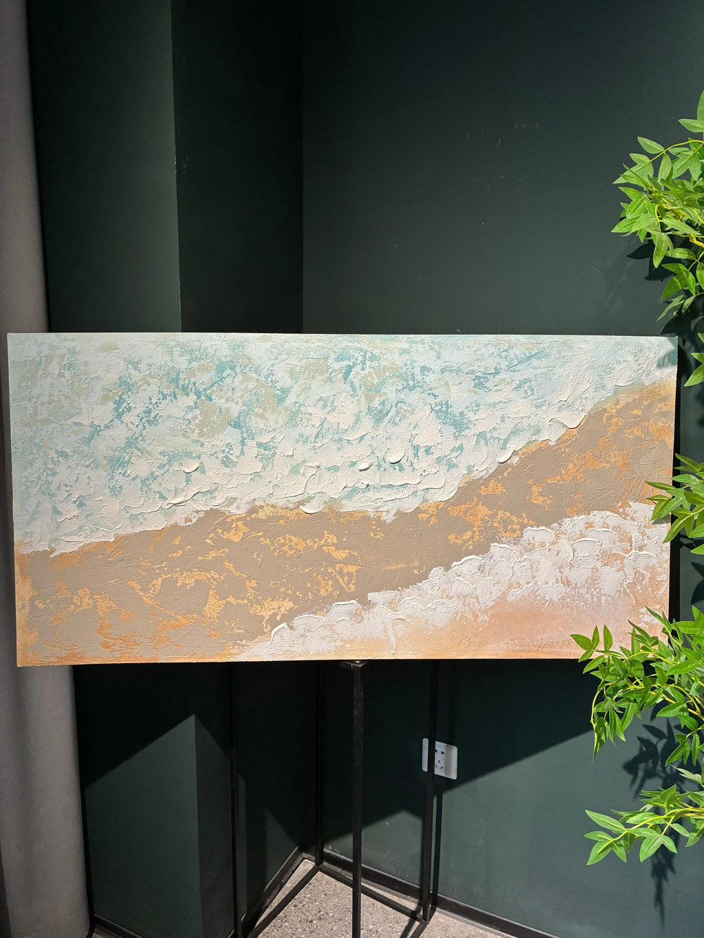 LuxeHome by LuxeHomes: Coastal Impasto Canvas Wall Art - 24x48 in.
