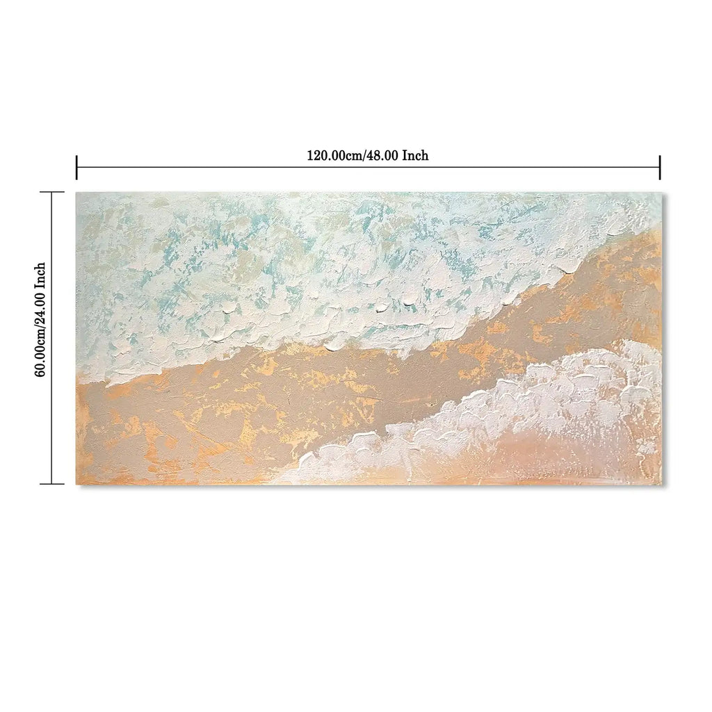 LuxeHome by LuxeHomes: Coastal Impasto Canvas Wall Art - 24x48 in.