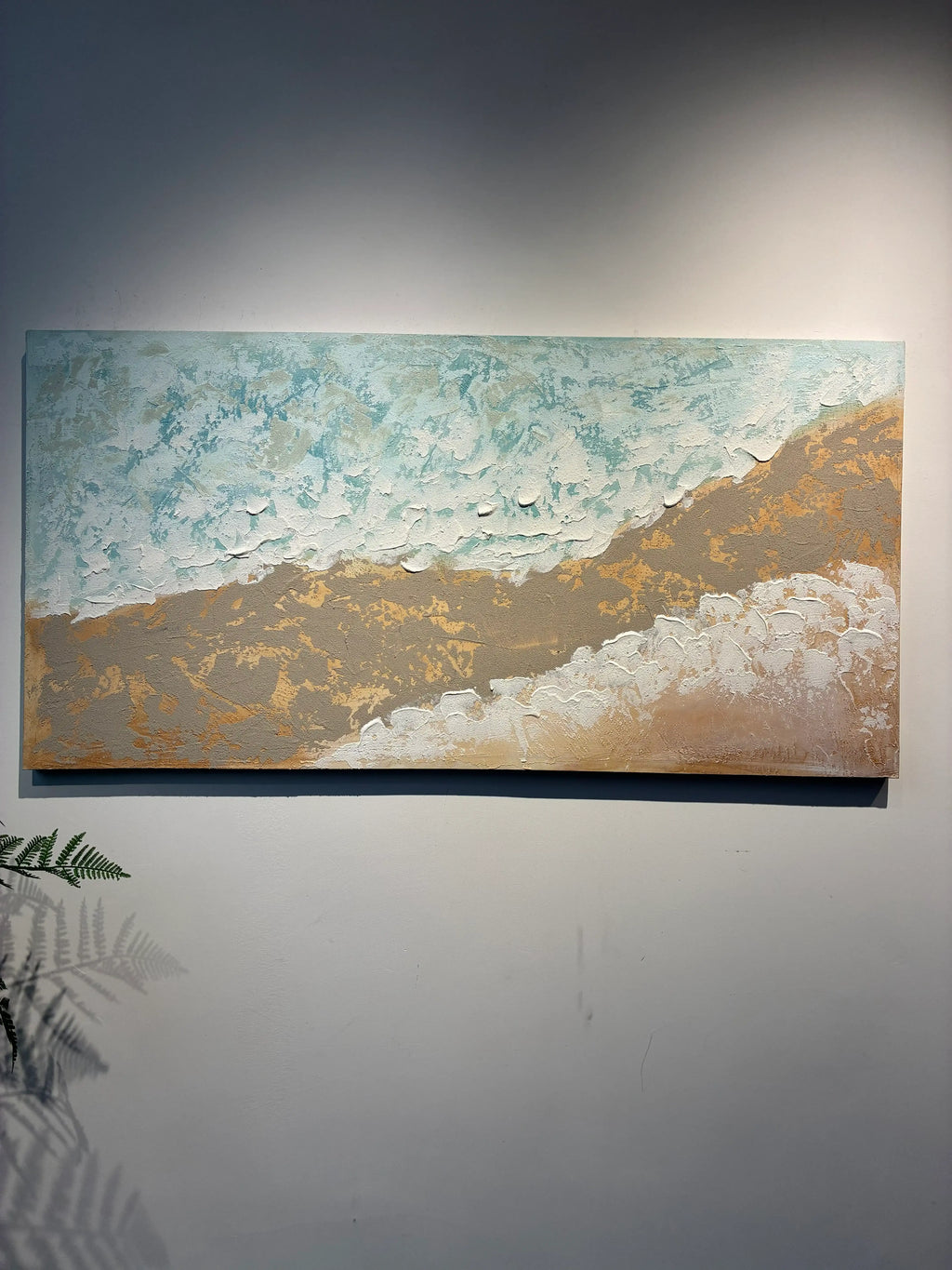 LuxeHome by LuxeHomes: Coastal Impasto Canvas Wall Art - 24x48 in.
