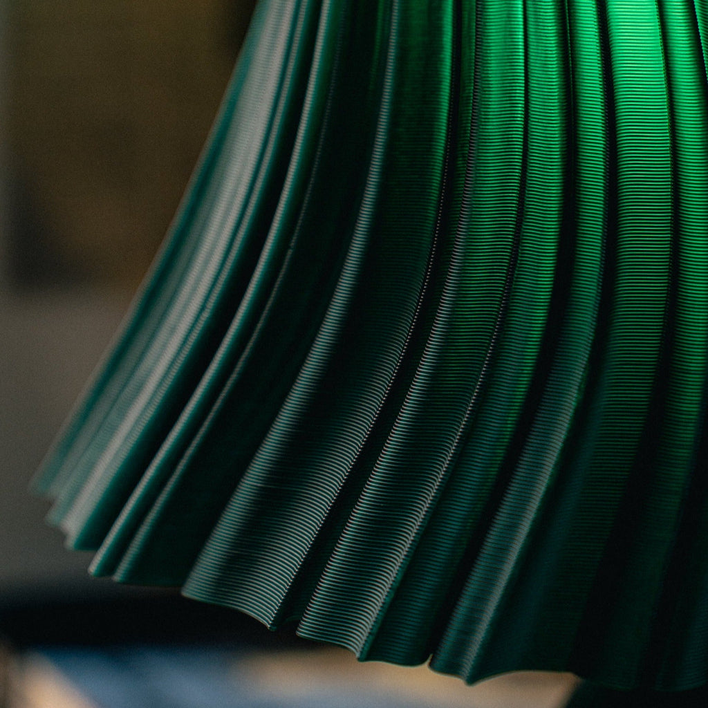 LuxeHomes Pleat Table Lamp | Artisan Glass Modern Style | Amber, Clear, Smoke & Emerald