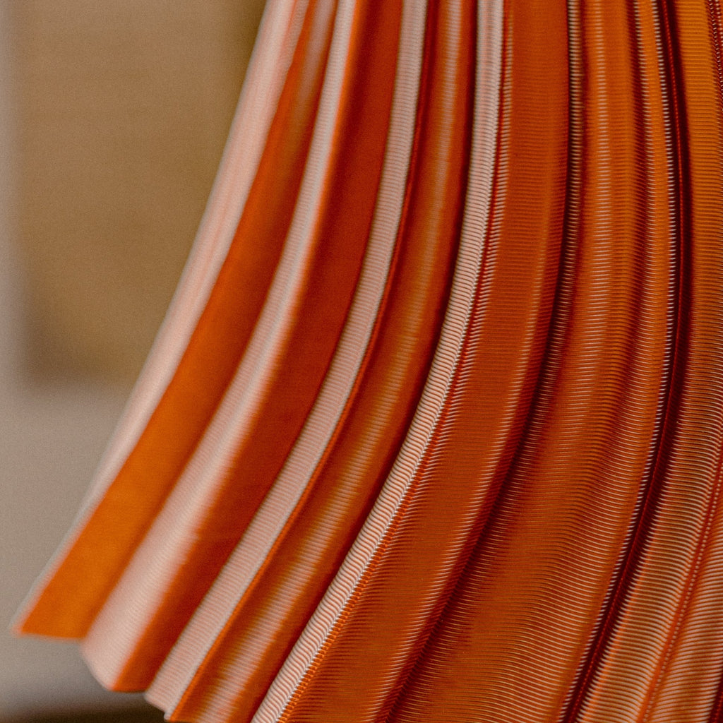 LuxeHomes Pleat Table Lamp | Artisan Glass Modern Style | Amber, Clear, Smoke & Emerald