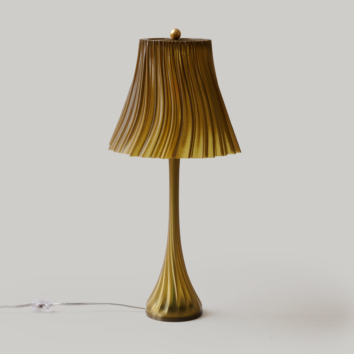 LuxeHomes Pleat Table Lamp | Artisan Glass Modern Style | Amber, Clear, Smoke & Emerald
