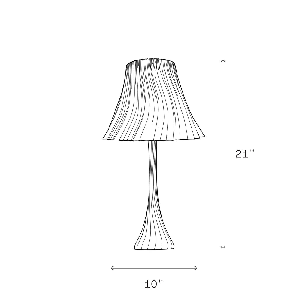 LuxeHomes Pleat Table Lamp | Artisan Glass Modern Style | Amber, Clear, Smoke & Emerald