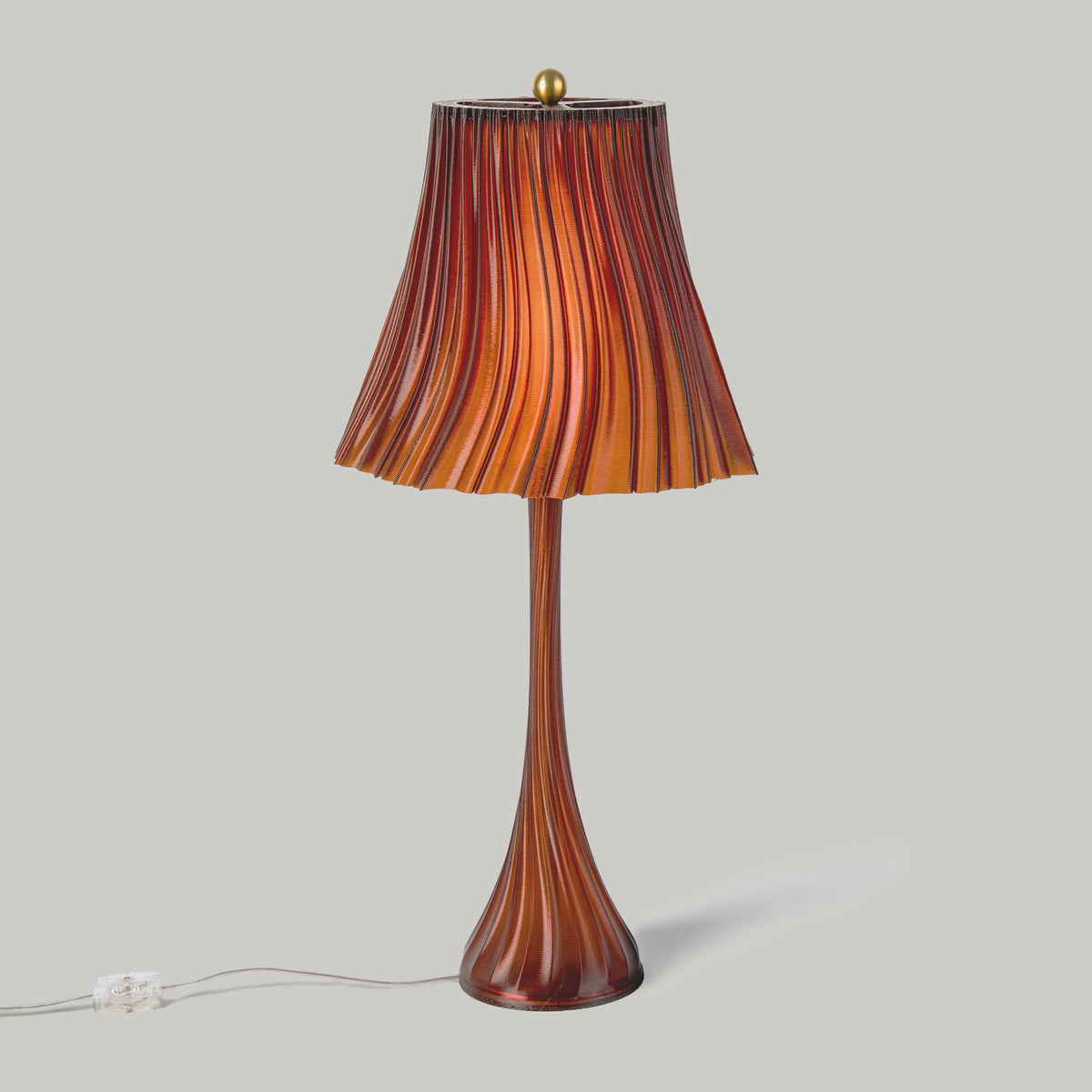 LuxeHomes Pleat Table Lamp | Artisan Glass Modern Style | Amber, Clear, Smoke & Emerald