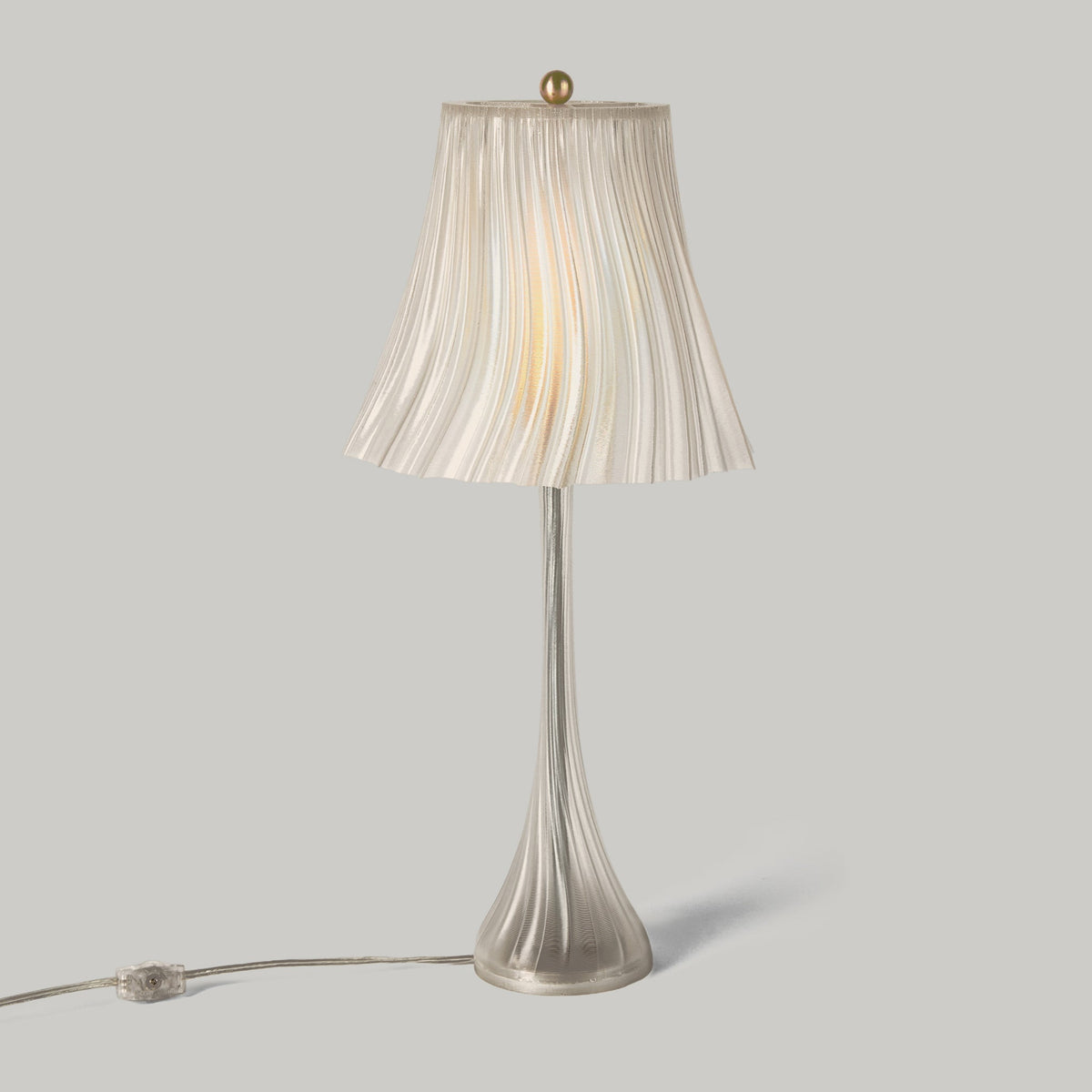 LuxeHomes Pleat Table Lamp | Artisan Glass Modern Style | Amber, Clear, Smoke & Emerald