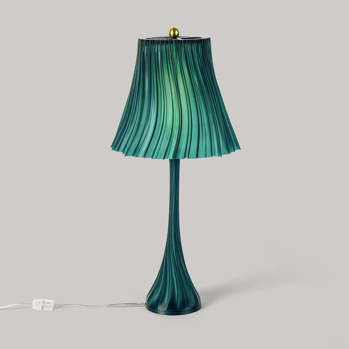 LuxeHomes Pleat Table Lamp | Artisan Glass Modern Style | Amber, Clear, Smoke & Emerald