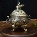 LuxeHomes Elephant Incense Burner Holder | Metal Bohemian Meditation Decor | Bronze