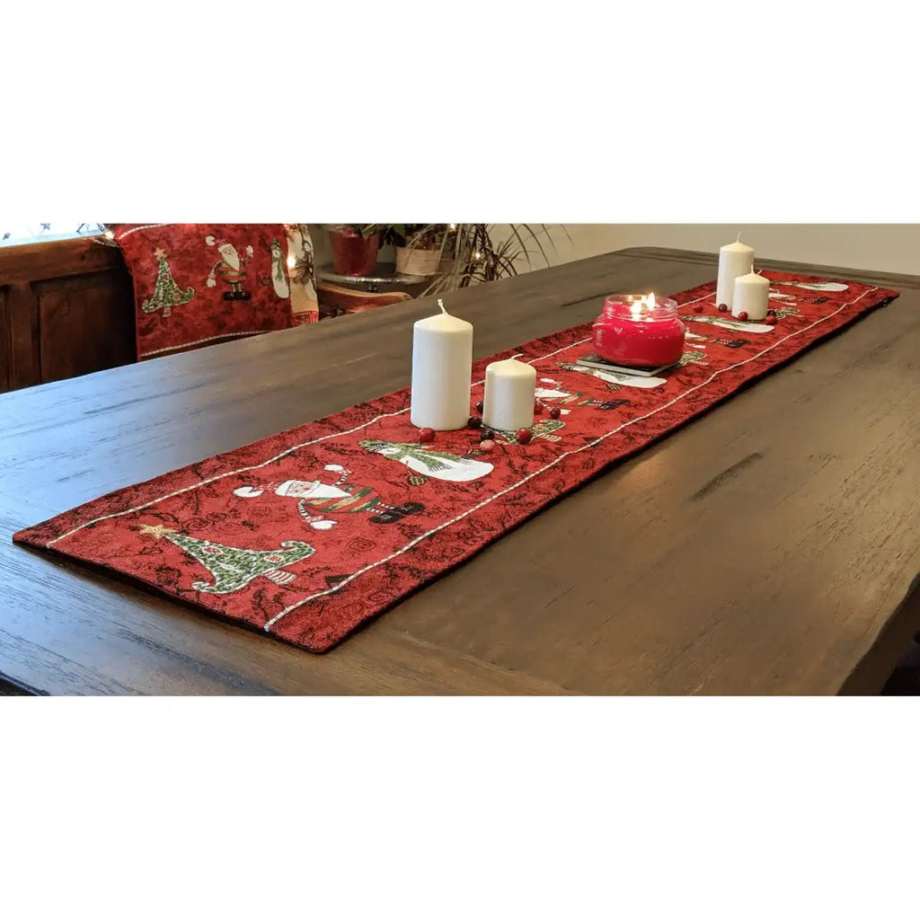 LuxeHome by Tache: Vintage Holiday Woven Tapestry Table Runner - 13x54 in.