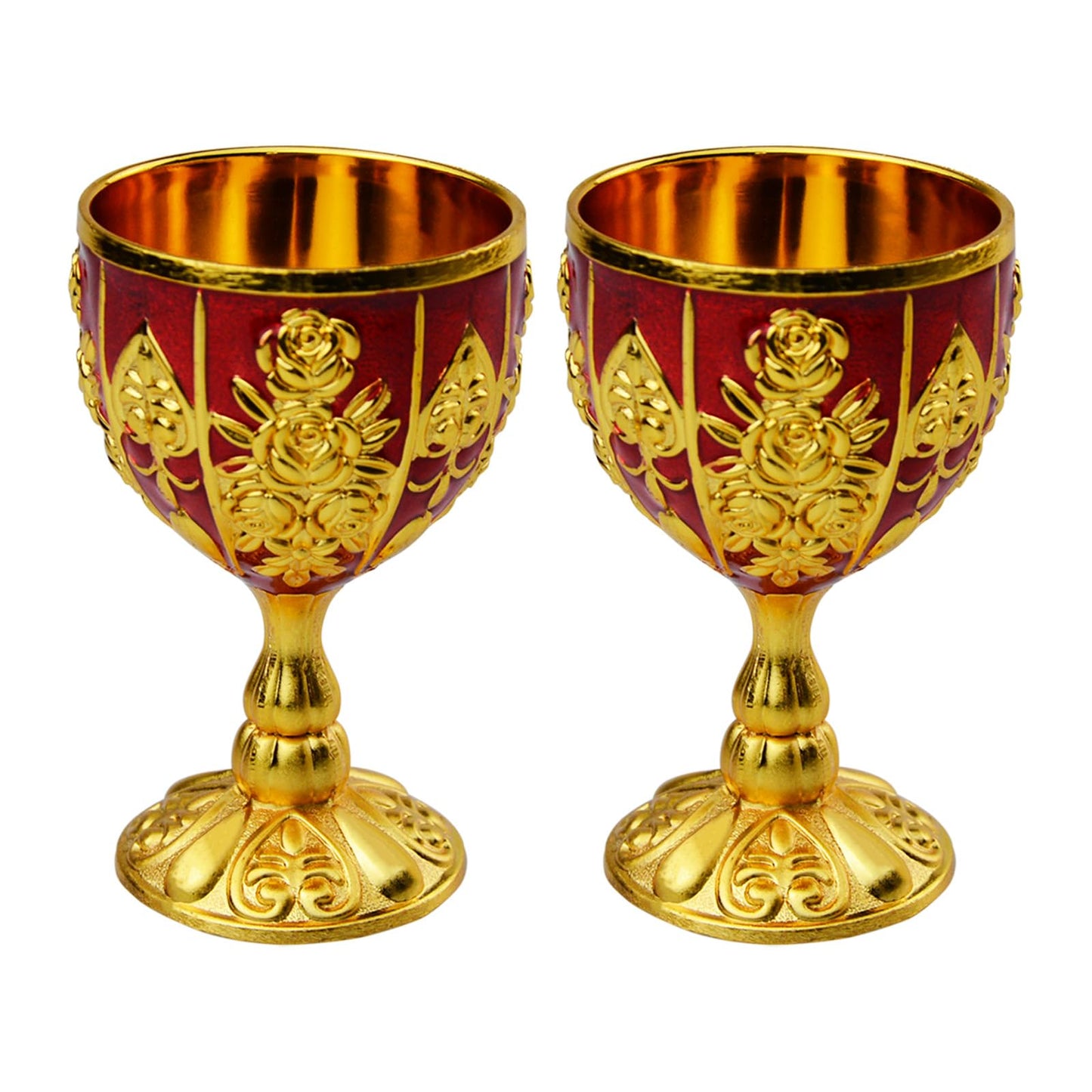 Vintage Medieval Chalice Goblet | 30ml Gold Brass Wine Cup
