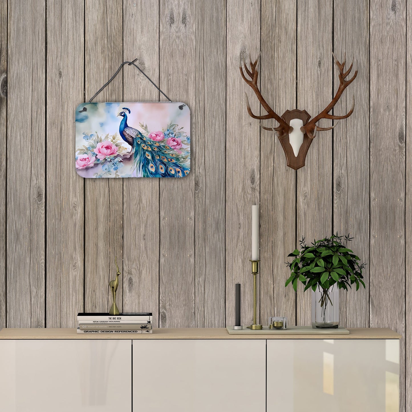 Peacock Wall or Door Hanging Prints