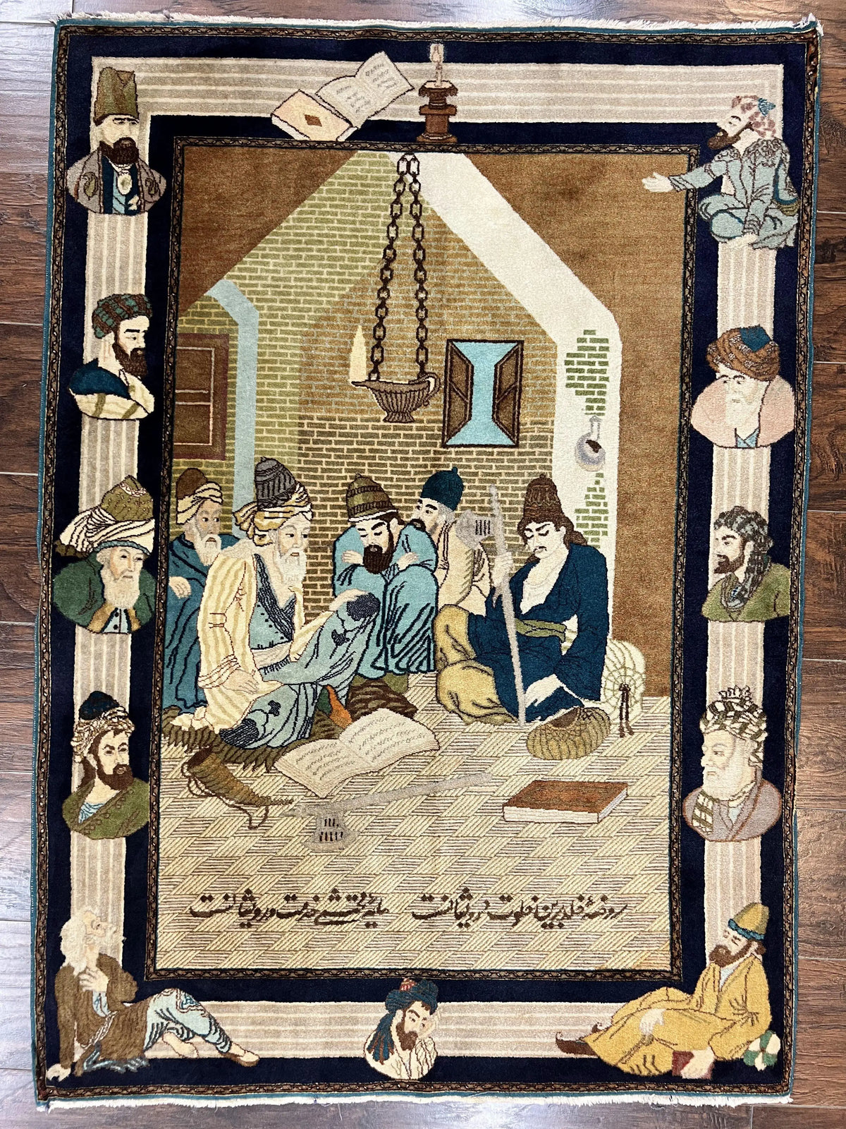 LuxeHome by Jewel Rugs: Persian Tabriz Pictorial Wool Rug - 60 Raj 475 KPSI - 3'4" x 4'7"