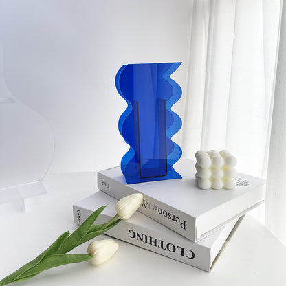 Acrylic Wave Ornament Vase | Modern Desktop Decorative Vase