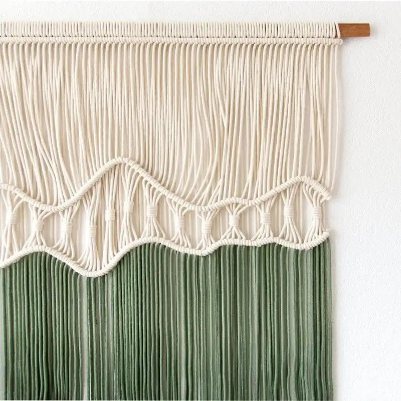 LuxeHome by Sell My Stuff: Nordic Handmade Cotton Wall Tapestry - Green, 140x100 cm