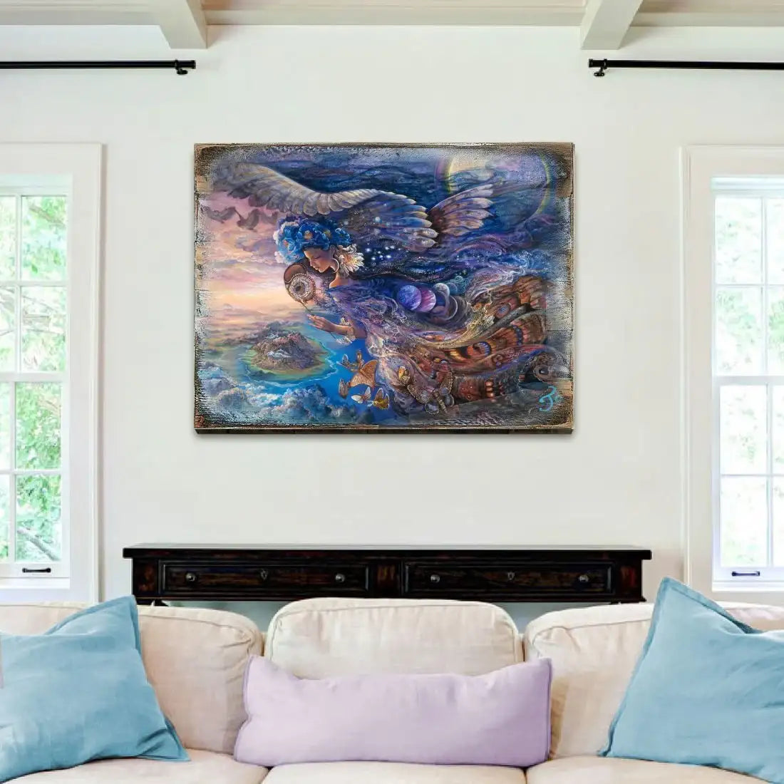 Queen of the Night Fantasy Wooden Wall Art by Josephine Wall - Fantasy Decor - 852127-JW