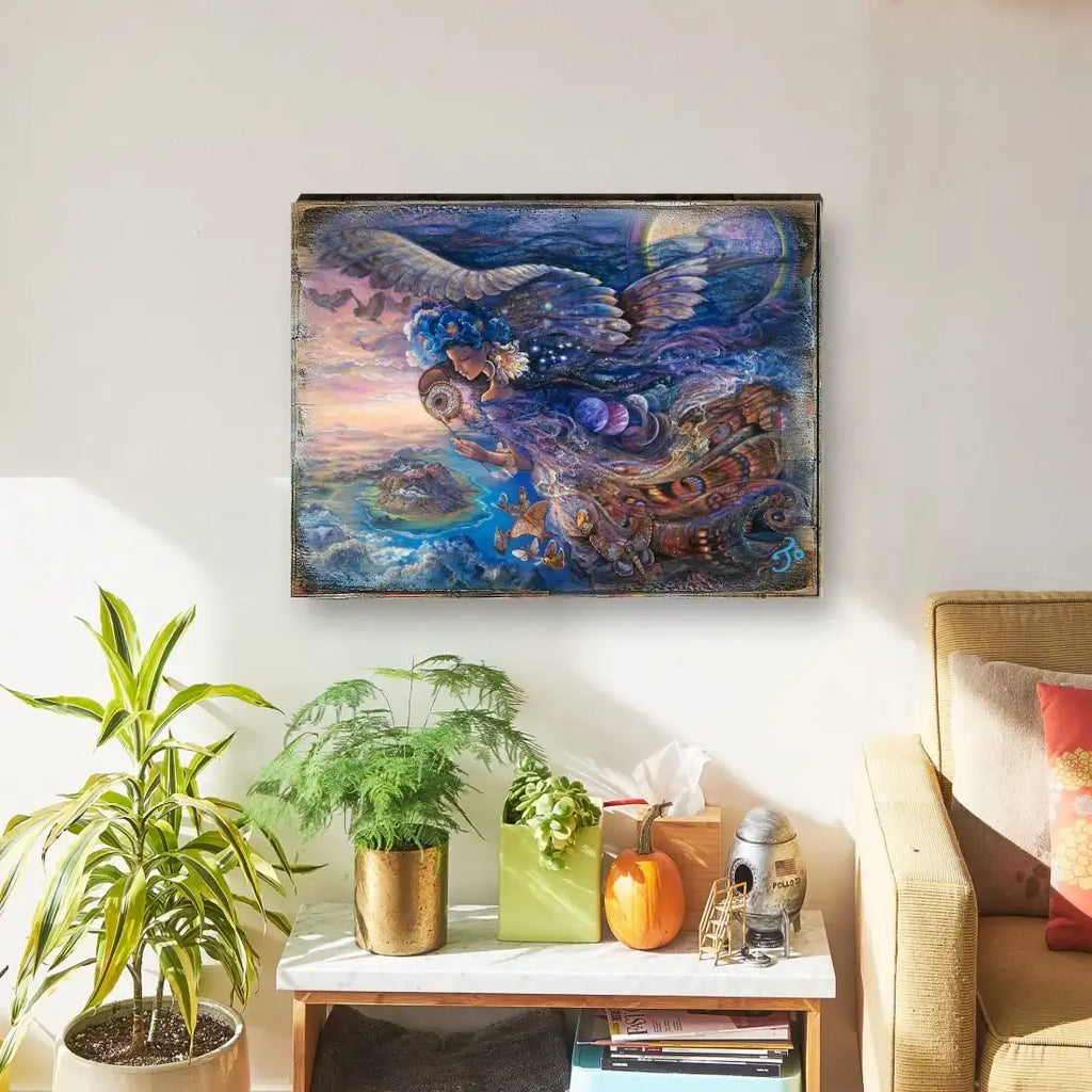 Queen of the Night Fantasy Wooden Wall Art by Josephine Wall - Fantasy Decor - 852127-JW