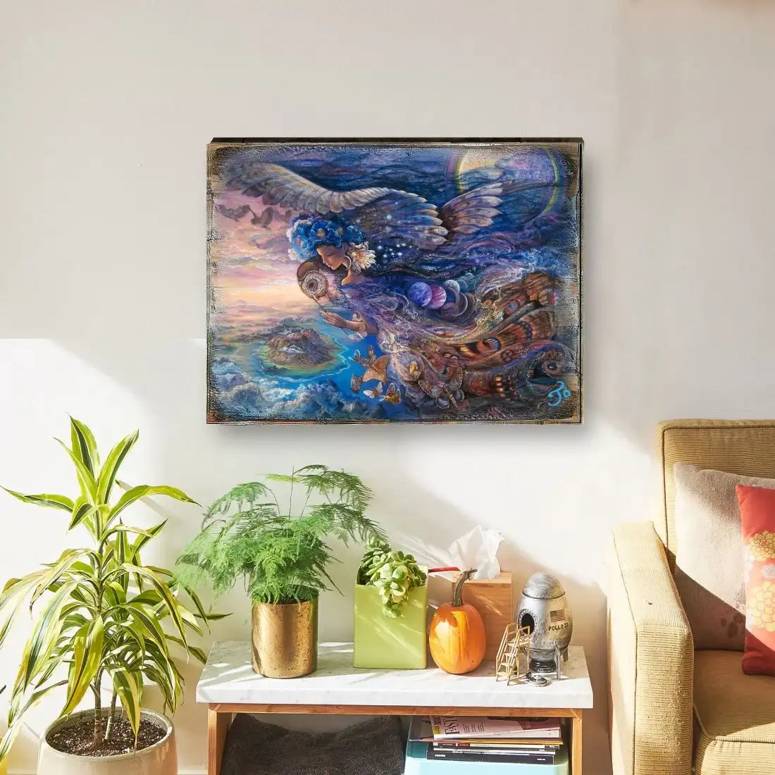 Queen of the Night Fantasy Wooden Wall Art by Josephine Wall - Fantasy Decor - 852127-JW